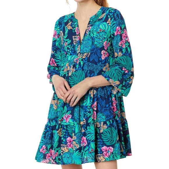 New Lilly Pulitzer Gabriel 3/4 Sleeve Tunic Dress Size 4 Small - Picture 1 of 12